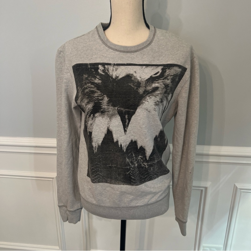 American Eagle Women’s Crew neck Sweatshirt Gray Eagle Close Up Size XS